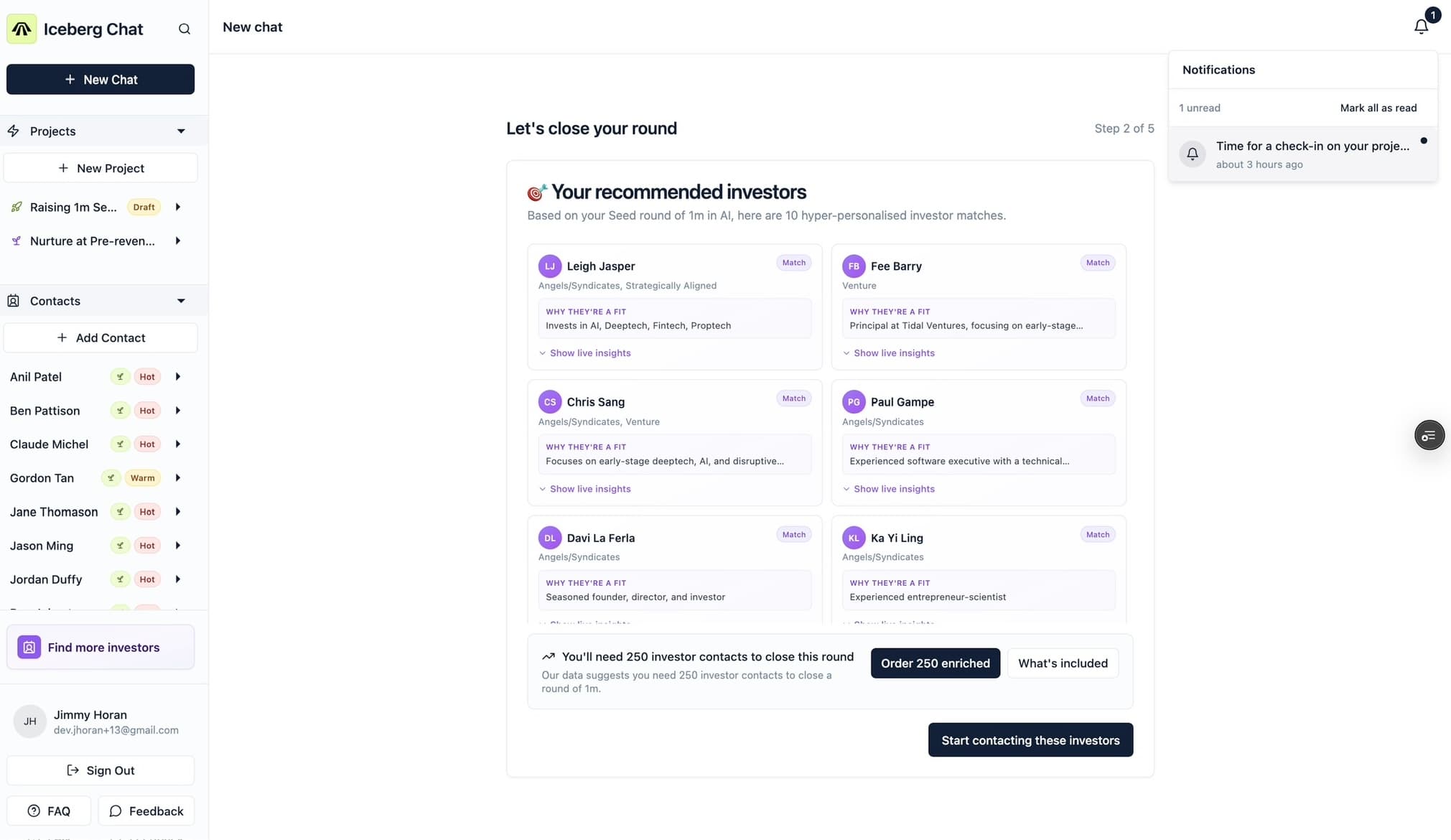 Business profile preview