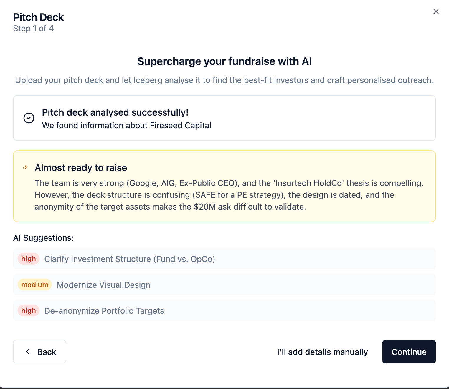 Business profile preview