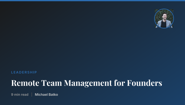 Remote Team Management for Founders thumbnail