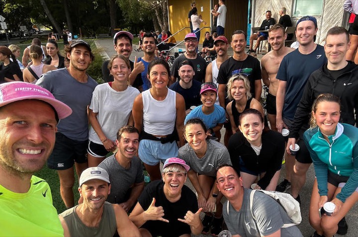 Startup Striders group selfie after a Saturday run